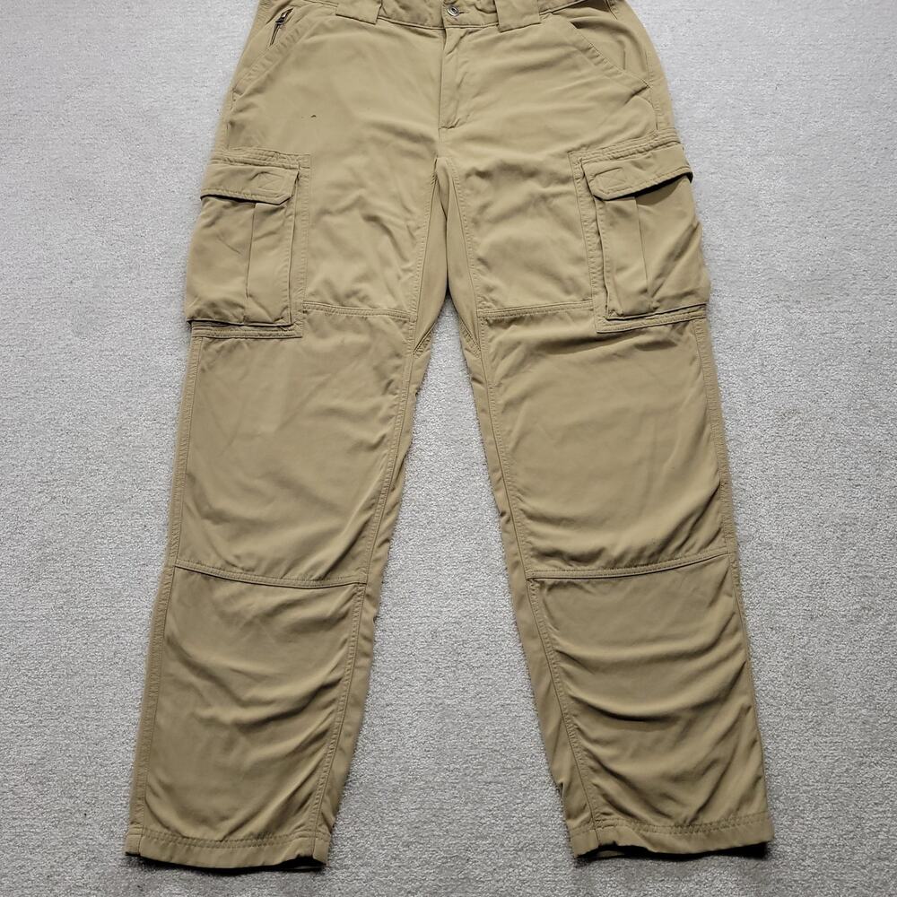 Duluth Trading Co Men's 32 Khaki Cargo Pants Nylon Outdoor Hiking Work